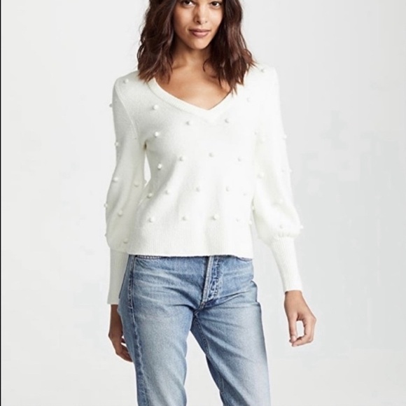 MADEWELL Bobble Dashwood V-Neck Sweater in Coziest Yarn - XS - Vanilla Girl Core - Picture 17 of 17